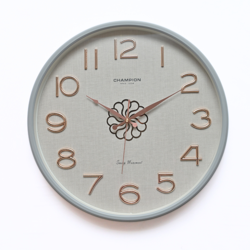 Champion Wall Clock Grey Ring & Non ticking Machine Amms Watches and
