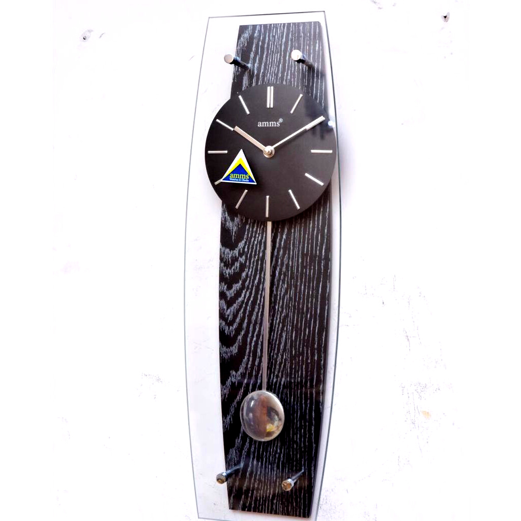 Amms Swinging Pendulum Wall Clock With Black wooden back Amms Watches
