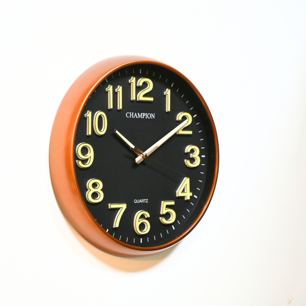 Champion Office Look Luminous Dial Black Wall Clock