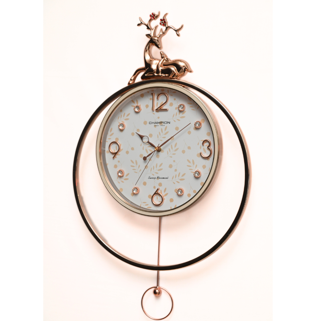 Champion Stylish Deer & Pendulum Wall Clock