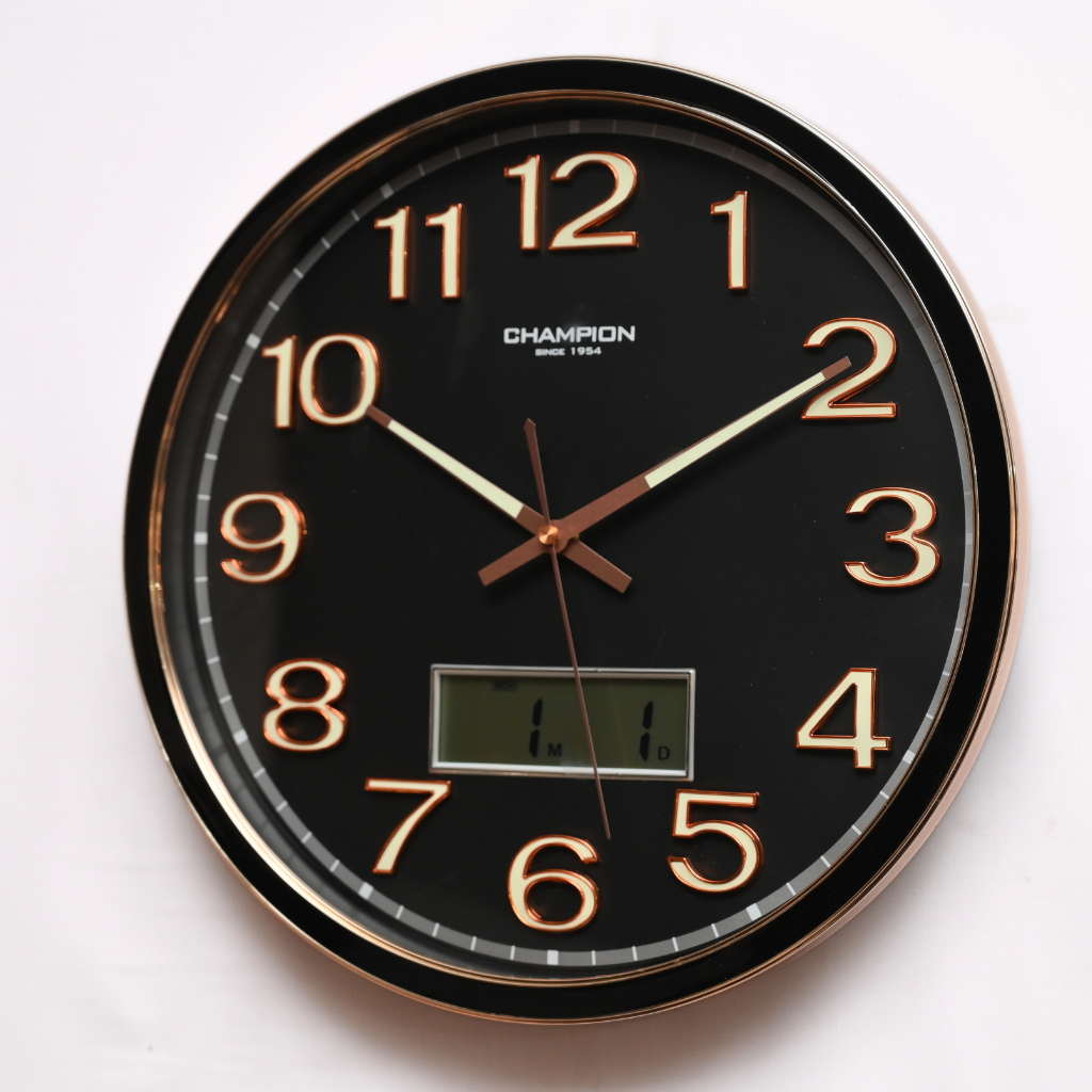 Champion Clock Non Ticking LCD Wall Clock