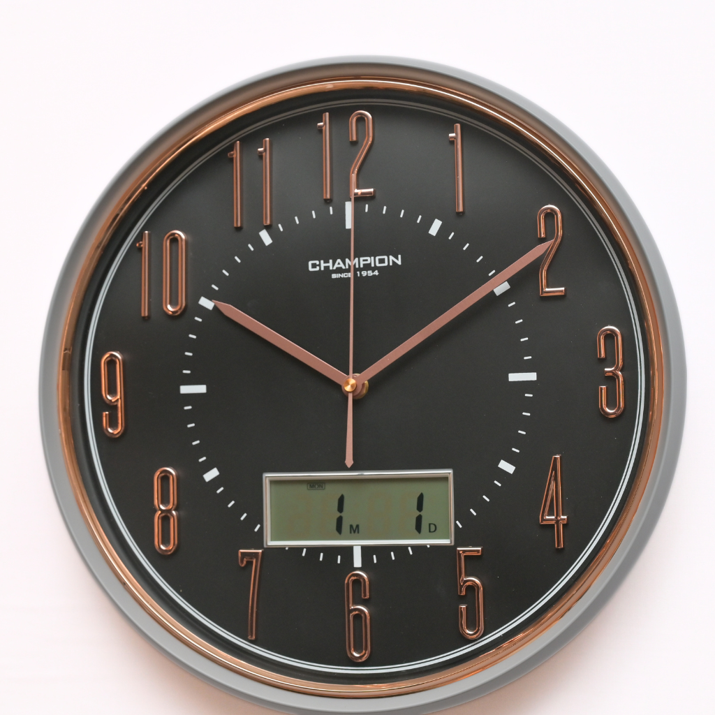 Champion Non Ticking LCD Wall Clock