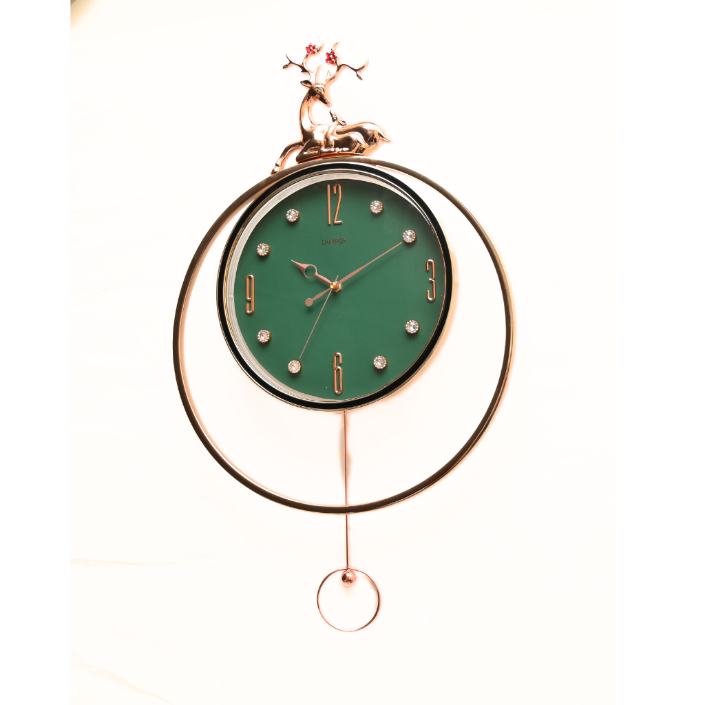 Champion Non Ticking Pendulum Deer Wall Clock