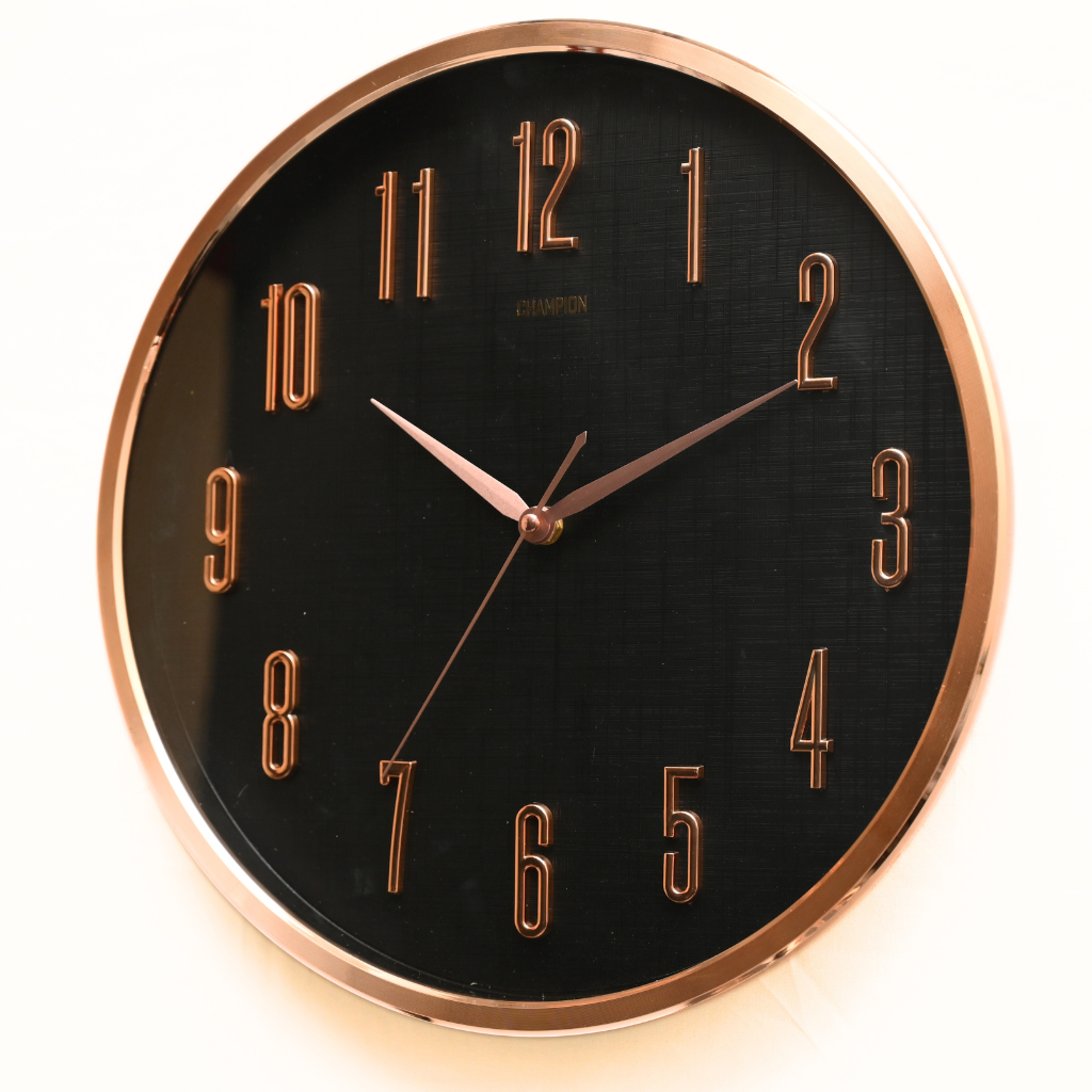 Champion Non Ticking Embossed Digits Wall Clock