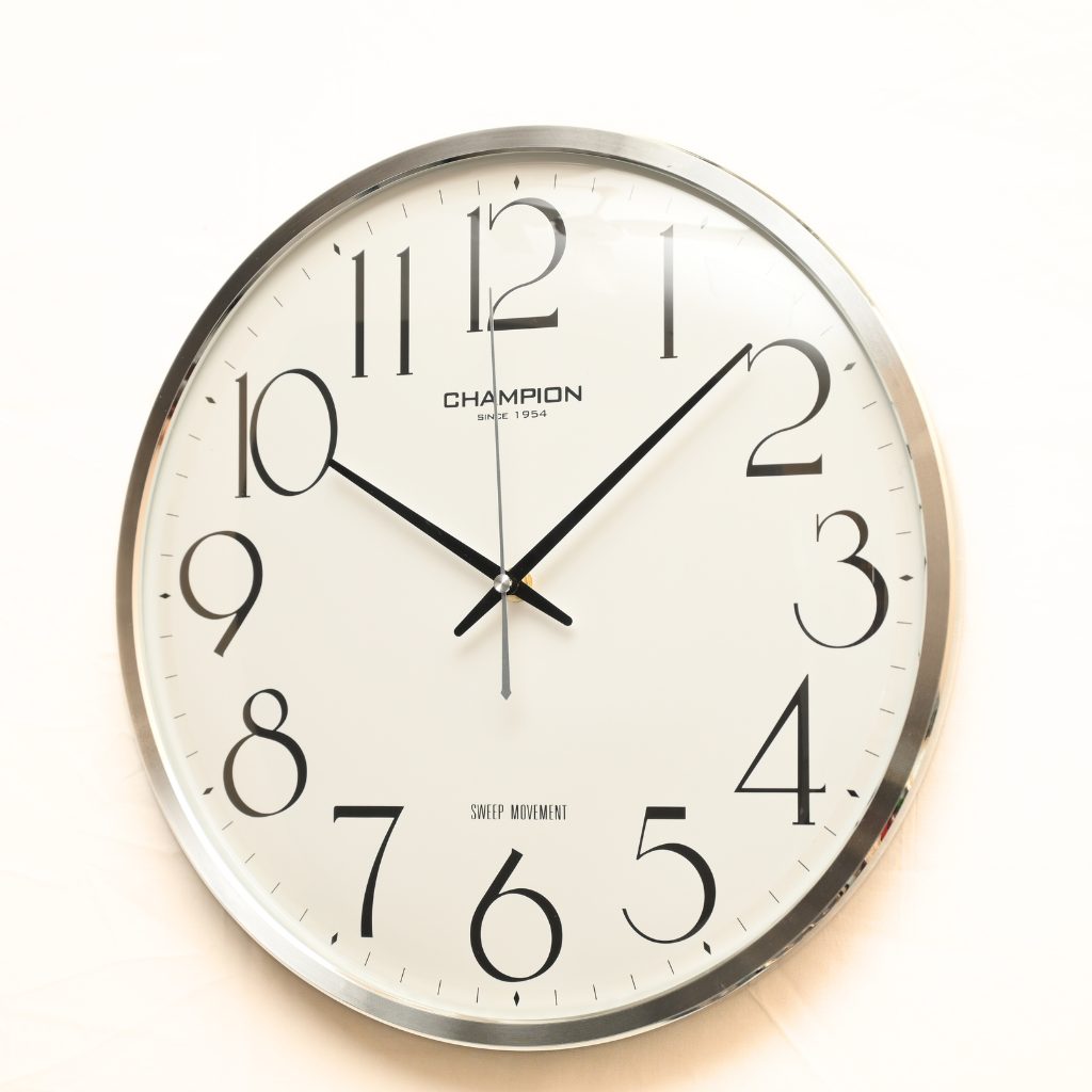 Champion Curved Glass Golden Frame Wall Clock Amms Watches and Clocks