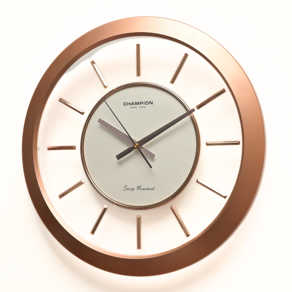 Champion Large Non Ticking Transparent Glass Wall Clock