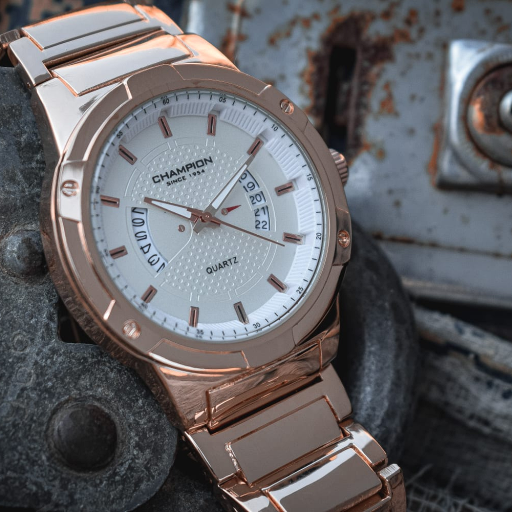 Champion Stainless Steel Round Wrist Watch