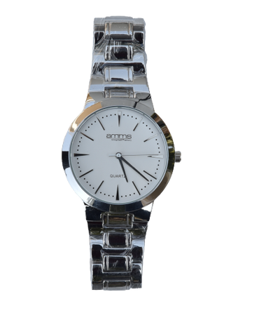 Amms Solid Stainless Steel Wrist Watch