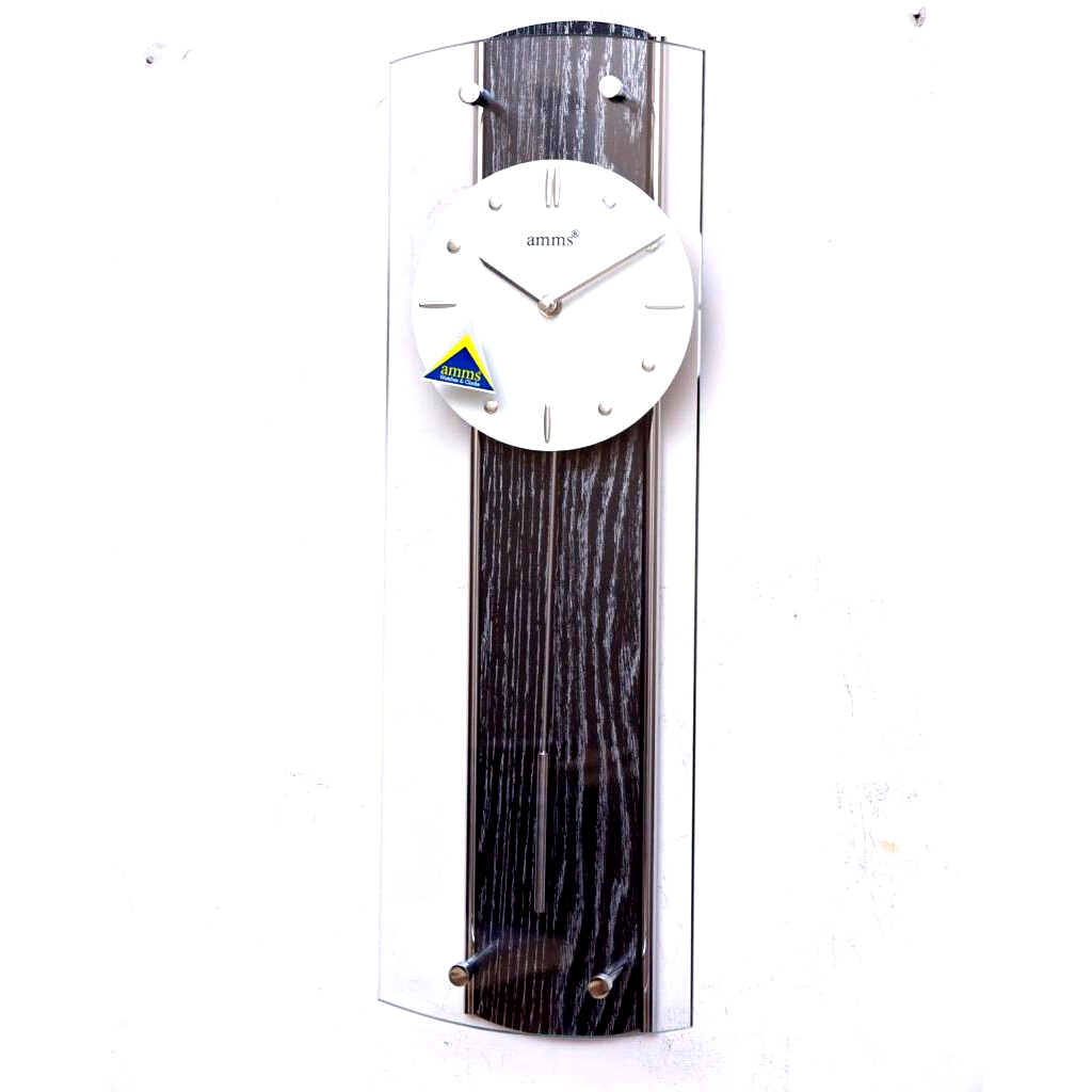 Amms Long Pendulum Wall Clocks With white dial and wooden back
