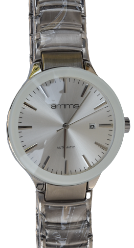 Amms Automatic Stainless Steel Wrist Watch